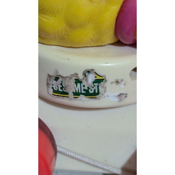 Sesame Street Big Bird Pull Toy Vintage 1980s With red  and blue wheels - Picture 8 of 10